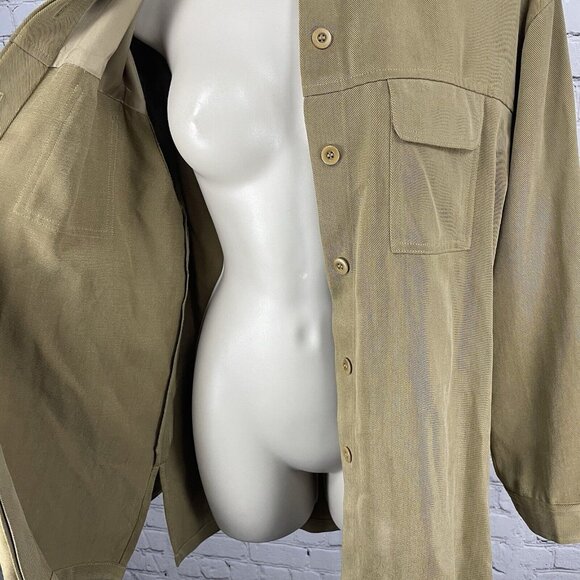 VTG Bushwacker Tan Soft Heavy Textured Buttoned Lined Long Sleeve Shirt Small S - Picture 7 of 10